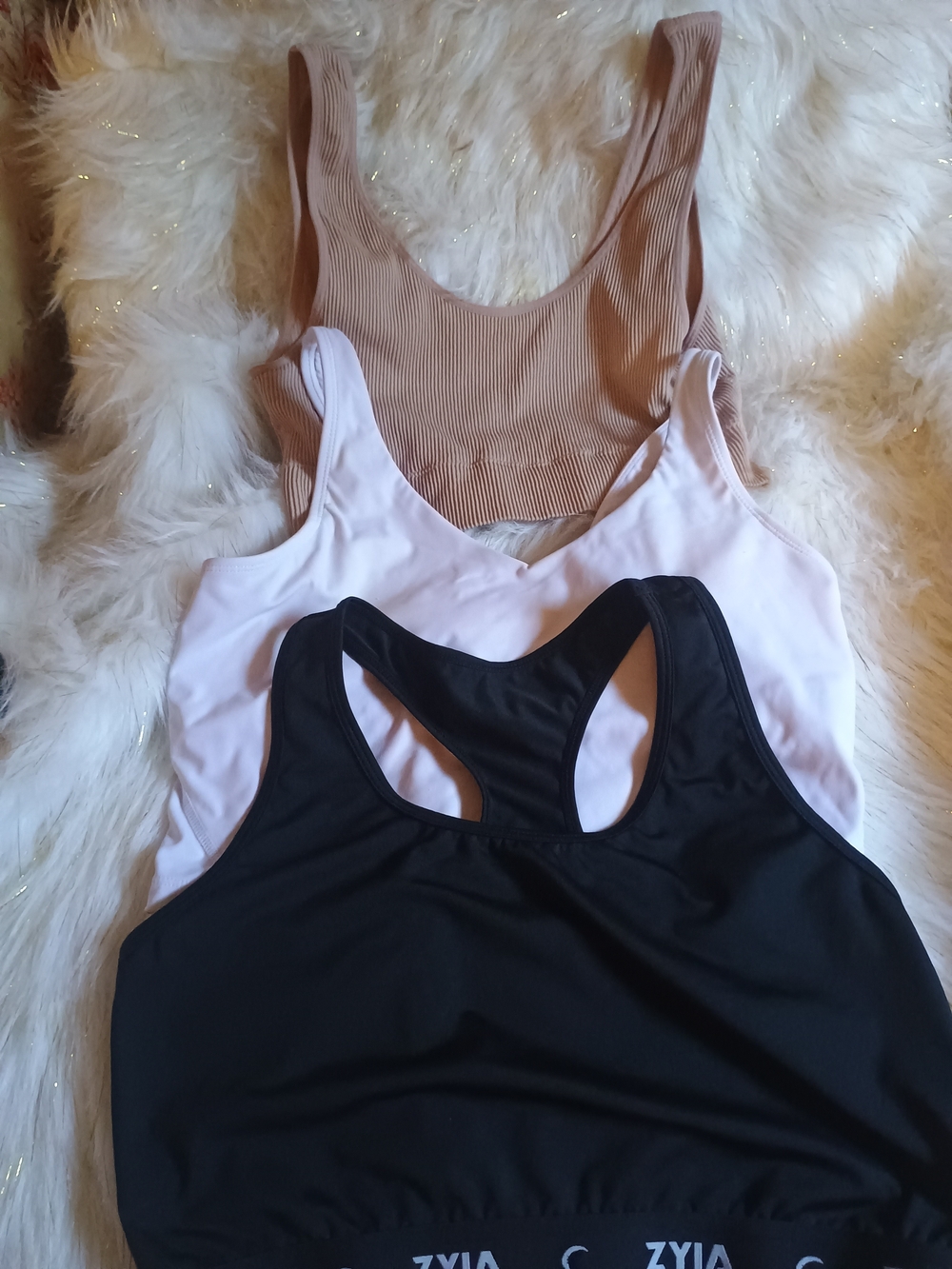 Zyia Active Scoop Neck Racerback Tank - Black, White, Nude